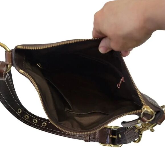 Vintage Coach Animal Print Patchwork Suede, Leather, Canvas & Velvet Hobo Bag - Picture 11 of 15